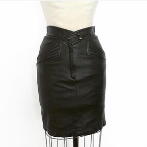 Vera Pelle Italian Leather Pencil Skirt